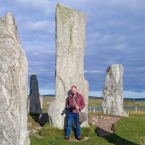 Photo of the author at Callanish stone circle, Isle of Lewis.