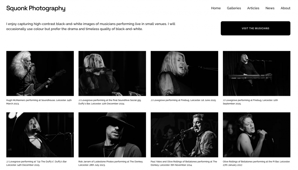 Screengrab of a gallery on my other web site.